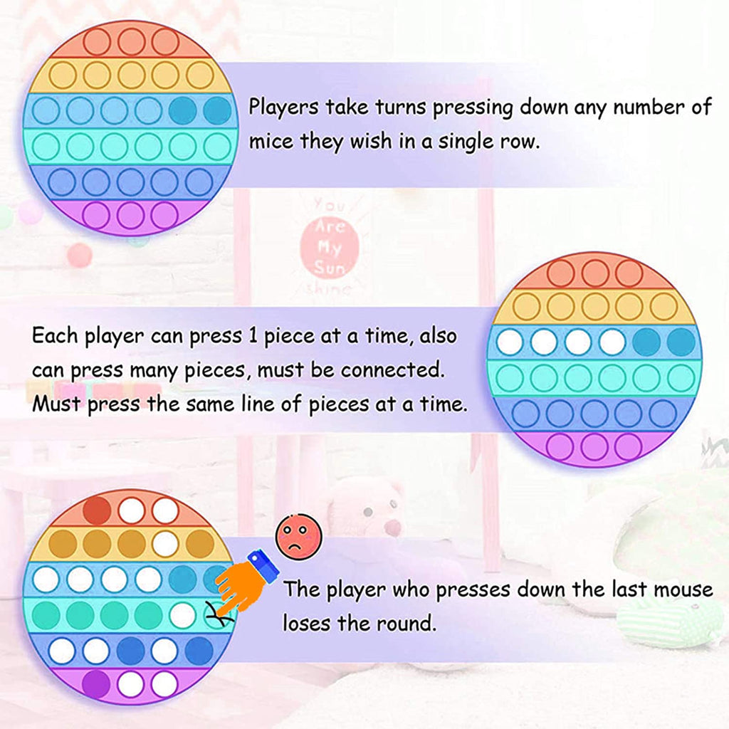 Fidget Toys Pack Push Pop Bubble Fidget Sensory Toy Silicone Stress Reliever Push Pop Fidget Toy Squeeze Sensory Toy for Kids with ADD, ADHD