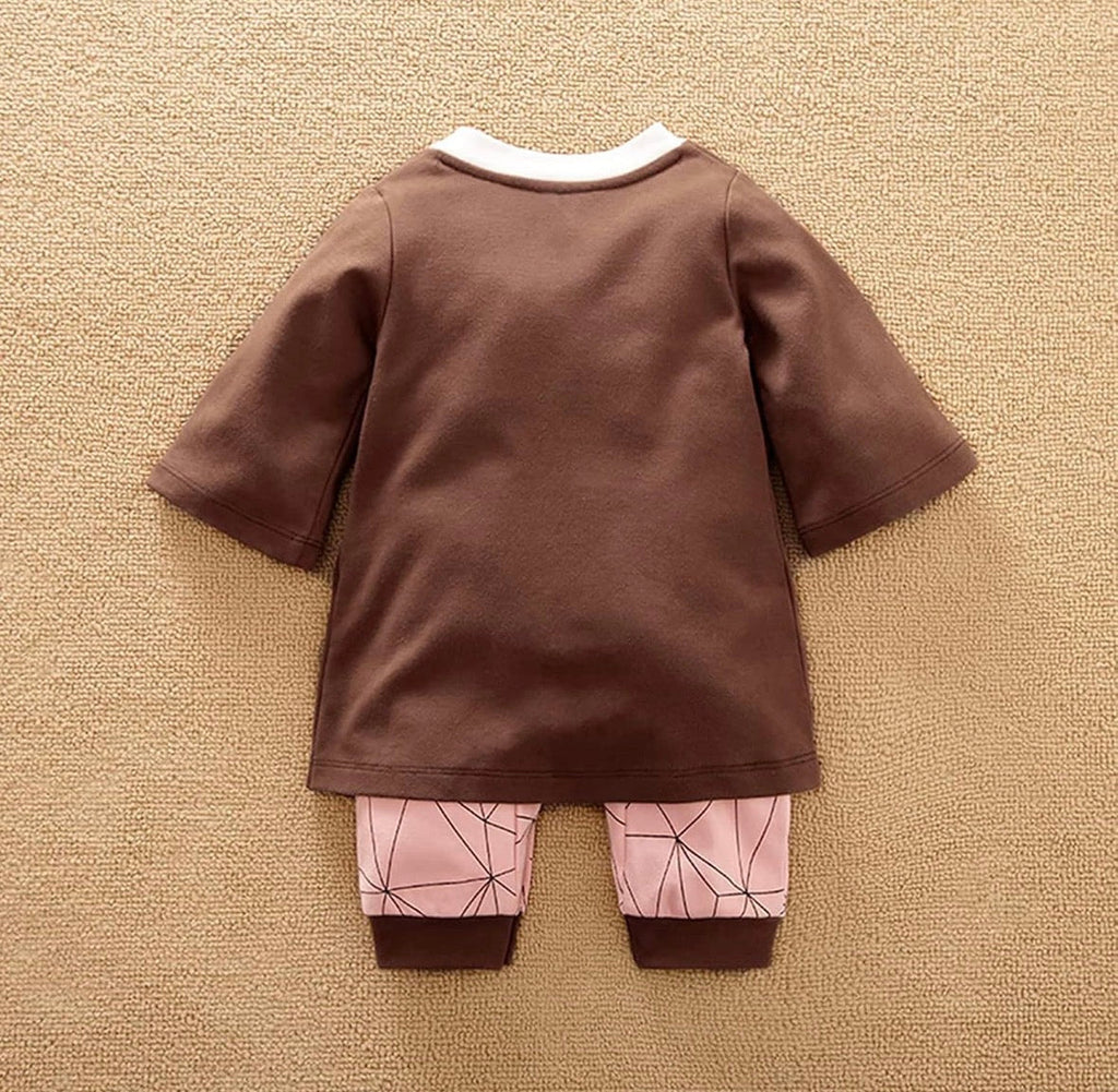 Anime Inspired Baby Romper Costume – Demon Slayer Character Cosplay Outfit for Infants & Newborns