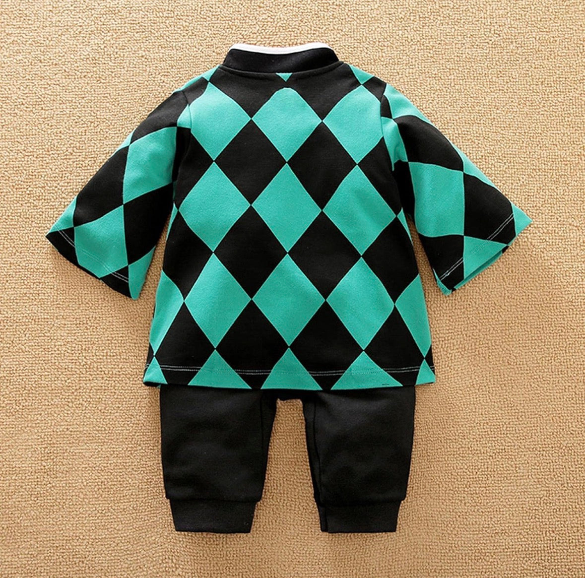 Anime Inspired Baby Romper Costume – Demon Slayer Character Cosplay Outfit for Infants & Newborns