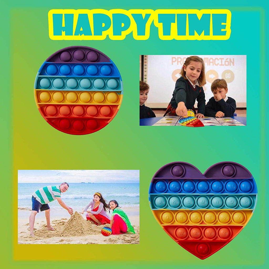 Fidget Toys Pack Push Pop Bubble Fidget Sensory Toy Silicone Stress Reliever Push Pop Fidget Toy Squeeze Sensory Toy for Kids with ADD, ADHD